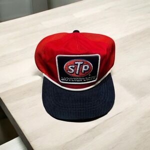 STP MOTORSPORTS Snap Back Adjustable Hat Cap Red Blue NEW